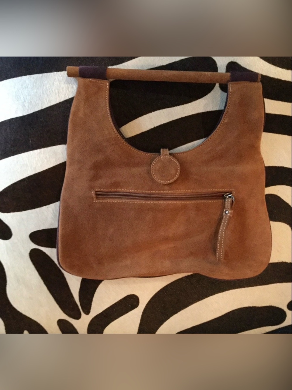 GUESS Vintage Rare Genuine Suede Handbag - Picture 3 of 4